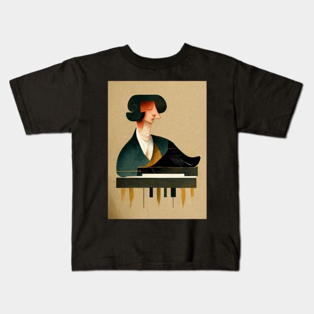 Pianist Kids T-Shirt by deificusArt